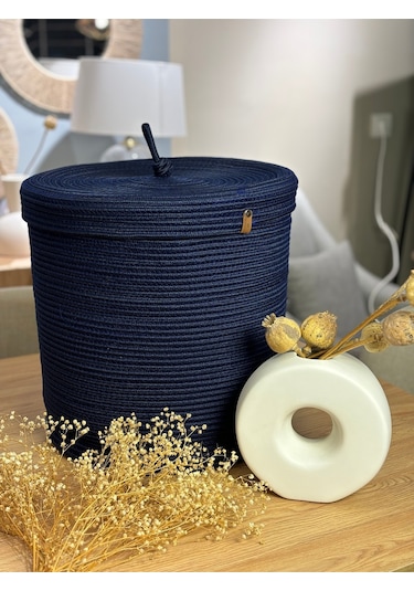 Victor Çok Amaçlı Düzenleyici Kapaklı Sepet,kapaklı Saksılık, Kapaklı Organizer 36x40 - Büyük Boy Lacivert