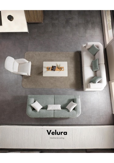 Sahra Üçlü Kanepe & 3'lü Koltuk - Su Yeşili Su Yeşili