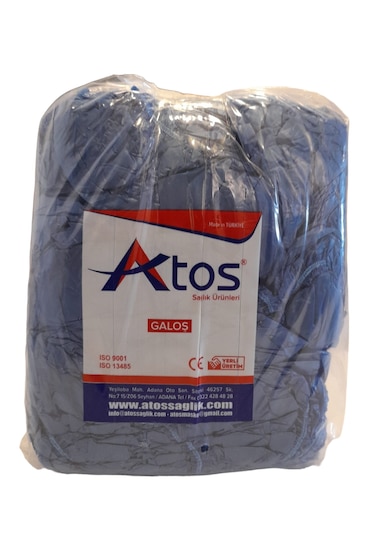 Atos 13 Mikron Kalın Çift Lastikli Galoş Mavi 750 G