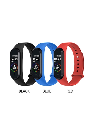 Geeroyoo Siyah M4 Akıllı Bileklik - 0.96 İnç Renkli Ekran, Adım Sayımı, Kan Basıncı, Kalp Atımı Ve Uyku İzleme, Çoklu Spor Modu, Arama Engelleme