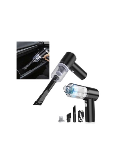 Crackedice Taşınabilir Islak Ve Kuru Araç Süpürgesi, Siyah