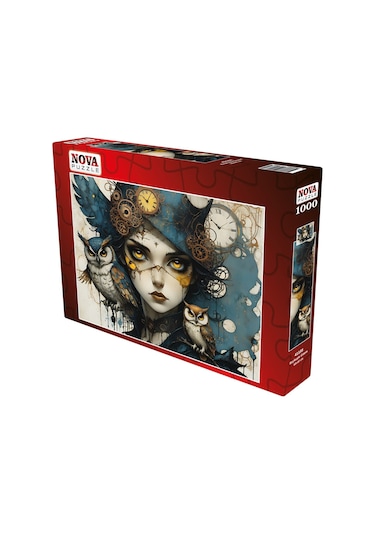 Nova Puzzle 1000 Parça Baykuşlu Gizem Puzzle - Kadın Ve Baykuş
