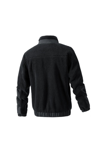 Şık Ve Rahat Dik Yaka Polar Günlük Erkek Ceketi Siyah