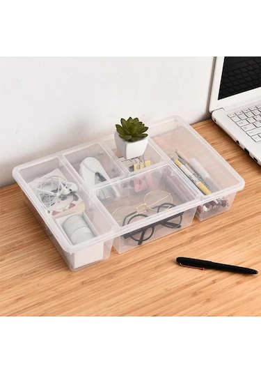 4 Adet Luna Kapaklı Masa Üstü Düzenleyici Ofis Malzemesi Saklama