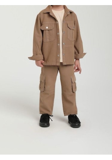 Jack Lions Erkek Bebek Çocuk Cepli Kargo Pantolon-15630 Camel