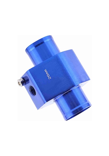 Kosona Araçlar İçin Su Sıcaklığı Ölçer Bağlantı Borusu 28mm - Mavi, Anodize Metal, Aşırı Isınmayı Engeller, Evrensel Uyumlu