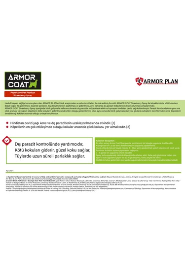 Armor Coat Köpek Bakım Spreyi Çilek Kokulu 200 ML