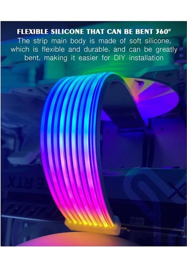 Wezone Beyaz X8 Led Argb Senkronizasyon Kablosu - Atx 24pın + Ekran Kartı 8pin, Isı Yalıtımı, 5v 3-pin Bağlantı, 550+100mm Uzunluk