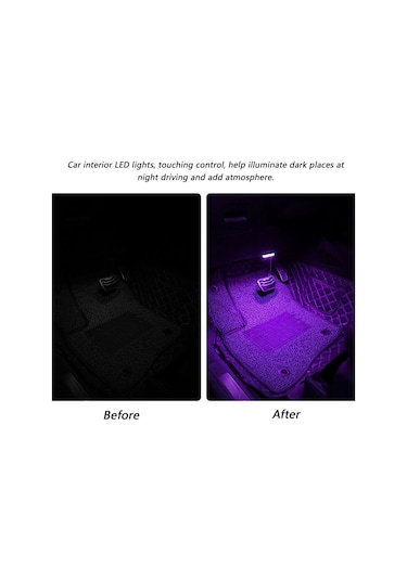 Monyee Araç Için Dokunmatik Led Işık, Gizli Depolama Kutusu Lambası, Usb Şarjlı Kablosuz Tavan Acil Işığı, Tekli Paket, Beyaz Işık Yerleşik Li-pil