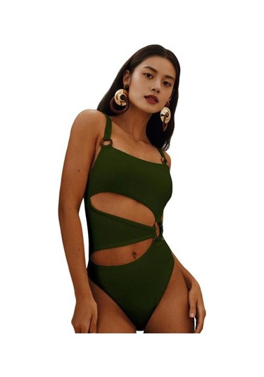 Kadın Monokini Dolgulu Balenli Düz Renk Kare Yaka Tek Parça Bikini İçi Boş Tasarımlı Plaj Tatil Mayosu Ordu Yeşili Kadın Monokini Dolgulu Balenli Düz Renk Kare Yaka Tek Parça Bikini İçi Boş Tasarımlı Plaj Tatil Mayosu Ordu Yeşili