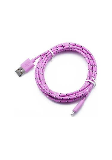 Mikro Usb Kablosu 2.4a Hızlı Şarj Cep Telefonu Şarj Tarih Kablosu Samsung Uyumlu Pink Micro Usb 1m Diğer