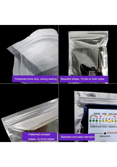 Sones 100 Adet/paket 30x45cm Anti-statik Koruma Çantası Sabit Disk Yalıtım Çantası Elektronik Plastik Anakart Paketleme Çantası Diğer