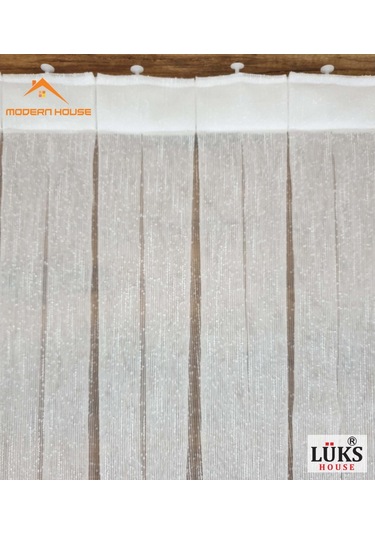 Lüks Tül Perde Şantuk Keten Kırk Beyaz Rengi - Modern House