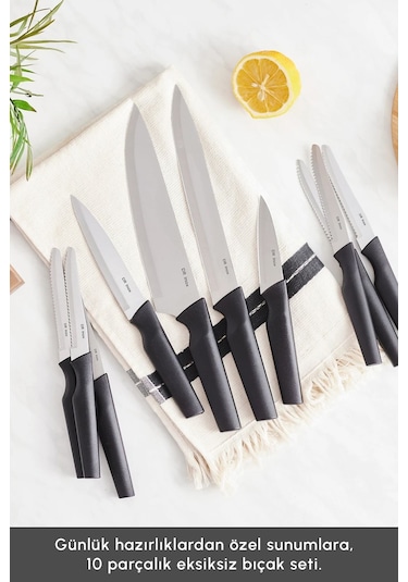 Dr. Inox Bundle 10 Parça Bıçak Seti Siyah