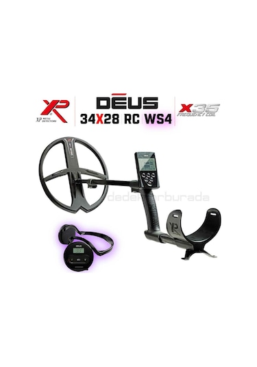 Deus Dedektör - 34x28cm X35 Başlık, WS4 Kulaklık, Ana Kontrol Ünitesi