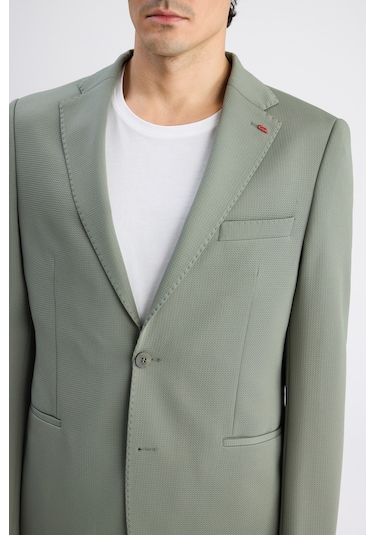 Twn Slim Fit Haki Armürlü Kumaş Ceket 6ec04bb01474m Çok Renkli