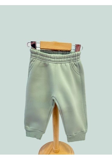 Kız Bebek İçi Şardonlu Kalın Eşofman Alt-15455 Yeşil