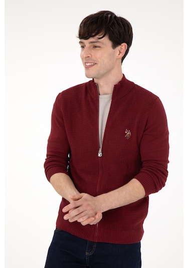 U.s. Polo Assn. Erkek Bordo Hırka Triko 50288871-vr014 Bordo