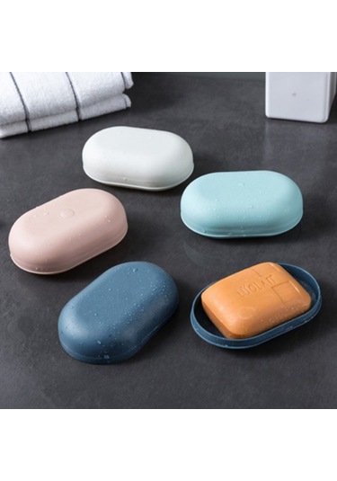 Kangvka Taşınabilir Pp Sabun Kutusu, Kapaklı Banyo Sehpası - Ev, Banyo, Seyahat Ve Kamp İçin Uygun Pembe