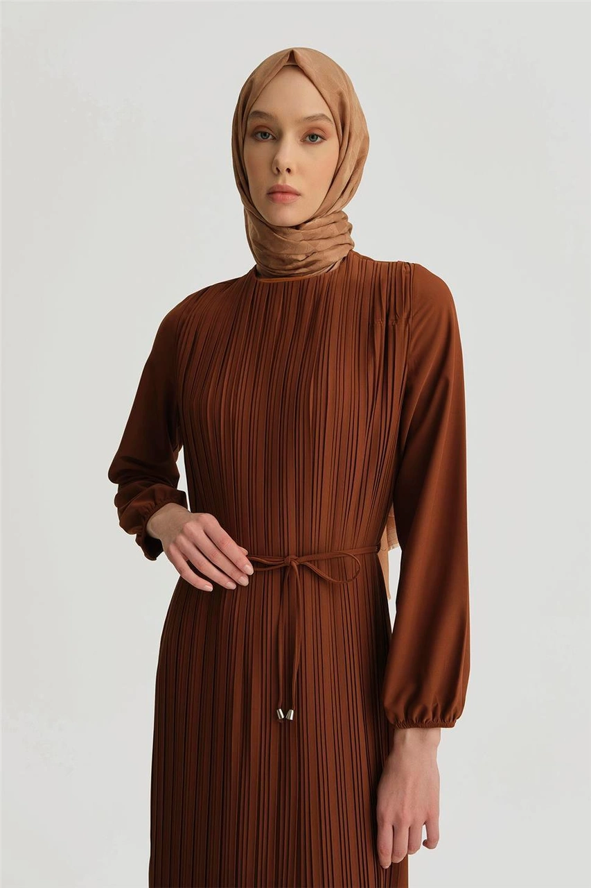 Armine Elbise Ortd9435-1 Acı Kahve Kahverengi