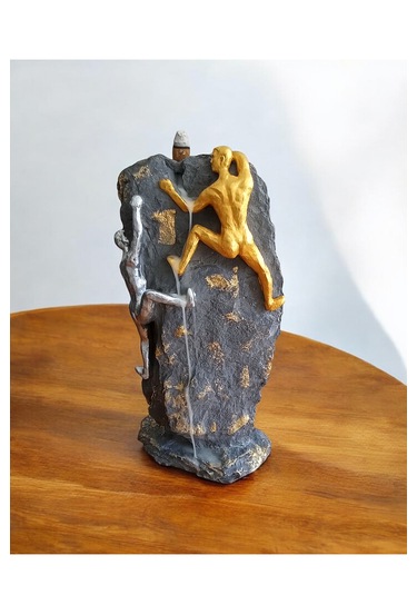 Dağcı Tırmanan Adamlar Biblosu Geri Akış Tütsülük Gold & Gümüş