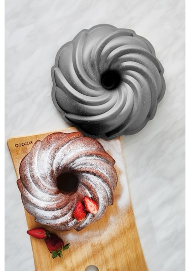 Karaca  Cake Pro Pare Döküm Kek Kalıbı Antrasit 24 cm