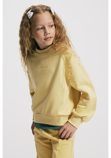 Kids Girl Ön Dikişli Loose Fit Sarı Jogger Sarı