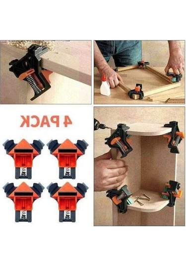 Dancemonkey Ahşap Köşe Kelepçe 90 Çerçeve Tutucu 4 Adet