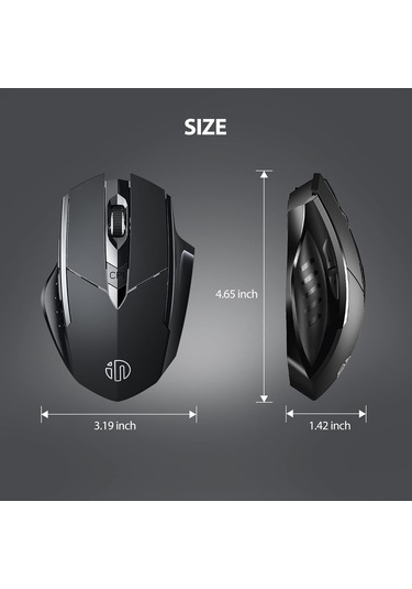 Kablosuz Fare Sessiz Şarj Edilebilir Kablosuz Bluetooth Fare Siyah Diğer