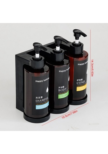 3pcs-amber-duş Şampuan Dispenseri Seti 3x300ml Duvara Monte Pompa Şampuan Kremi Vücut Konteyner Dispenseri Tutucu İle
