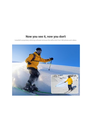 Insta360 Yükseltilmiş Görünmez Selfie Çubuğu Alüminyum Alaşımlı 1/4 23.3-114.1cm/ 9.2-44.9in Ayarlanabilir Selfie Çubuğu 58847322