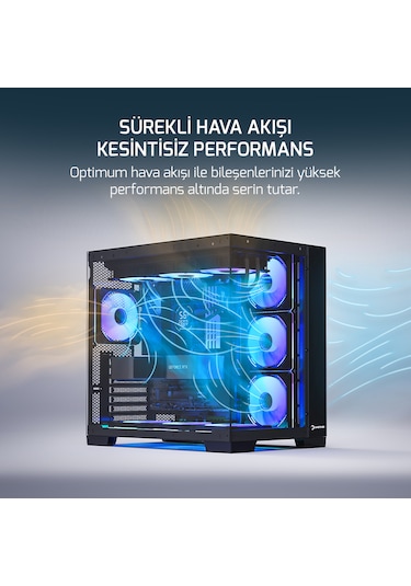 Gamepower Warcry Pulse 4x12 CM ARGB Fan Temperli Cam Atx Gaming Kasa