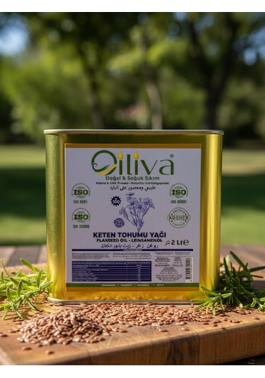 2 Litre Soğuk Sıkım Keten Tohumu Yağı %100 Doğal, Katkısız, Omega-3 Kaynağı 2 L