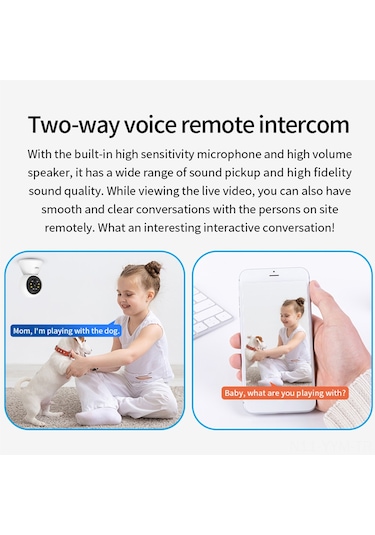 Geeksen Akıllı Ev İzleme Kamerası 1080p 5mp - İki Yönlü Konuşma, Enfrared Gece Görüşü, Hareket Algılama, 355 Dönüş, 256gb Tf Kart Desteği Eu Plug