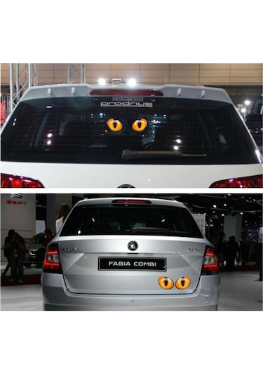 Oto Sticker Kedi Gözü 3D Arma Araba Logo Sağ - Sol 2 Adet (425370157)