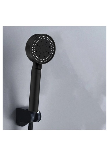 5 Fonksiyonlu Duş Başlığı+ Siyah Duş Askısı+ 150 Cm Siyah Hortum Siyah