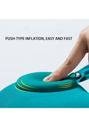 Ximistore9 Hızlı Şişirilebilir Floklu Seyahat Yastığı - Boyun Yorgunluğu Giderici, Mavi, Ofis/seyahat/uyku İçin Black