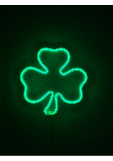 Dgrk 3d Özel Basım Filament Işıklı Tasarım Yonca Figürlü Neon Le