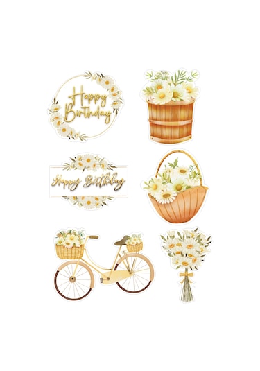 Papatya Yenilebilir Cupcake Ve Pasta Resim Baskı