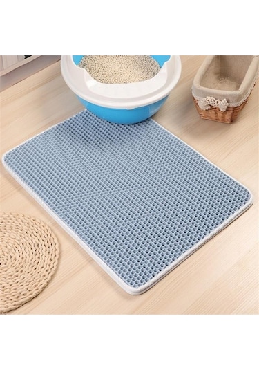 Su Geçirmez Kedi Kumu Mat Pad Premium Çift Kedi Kumu Kutusu Trapper Mat Pad Su Geçirmez Taban Katmanı İle Büyük Petek Eva Köpük Kauçuk 30x30cm