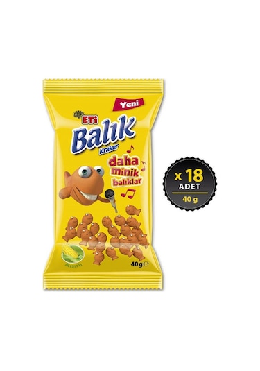 Eti Balık Kraker Mini Mısırlı 18 x 40 G