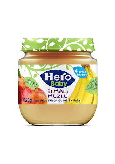 Hero Baby Elmalı Muzlu 4+ Ay Kavanoz Maması 125 G
