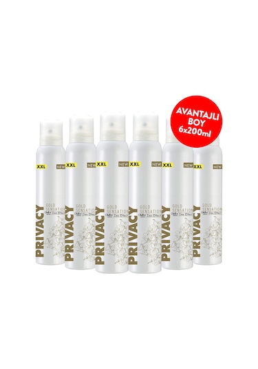 Privacy Gold Kadın Sprey Deodorant 6 x 200 ML