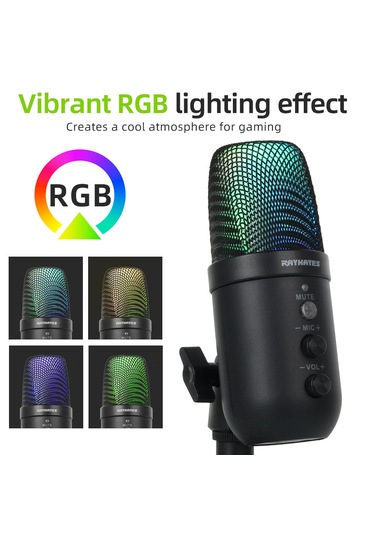 Profesyonel Kardioid Rgb Oyuncu Stüdyo Kablolu Podcast Mikrofonu