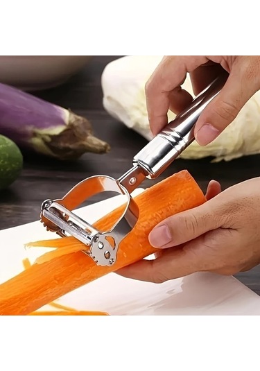Sunshine011 1 Adet Paslanmaz Çelik Sebze Soyucu Ve Rende - Pratik Mutfak Aleti, Kolay Temizlik Gümüş