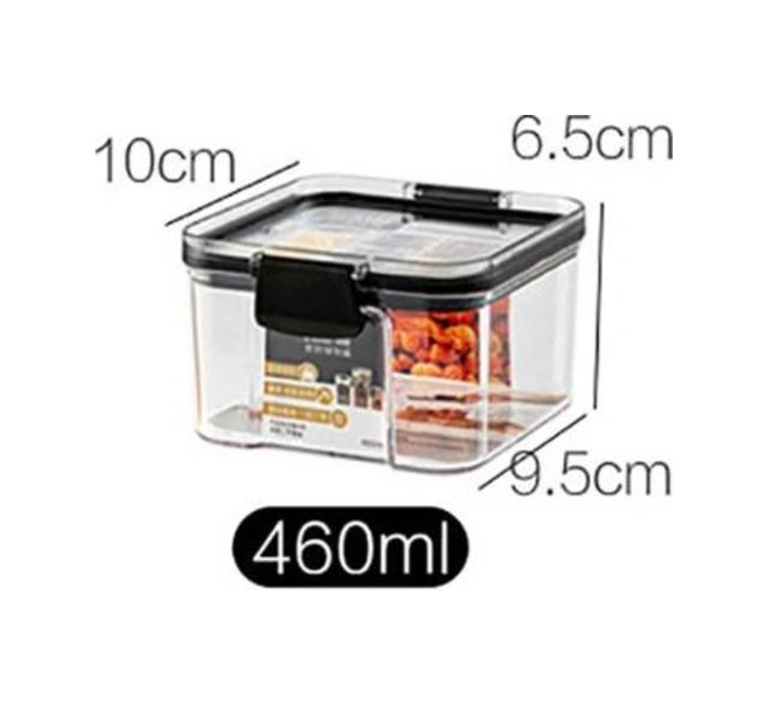 2 Adet 460 Ml Plastik Gıda Konteynerleri Şeffaf İstiflenebilir Kuru Gıda Saklama Kutusu Mutfak Spagetti Erişte Kapalı Kaplar Şişeler, Kavanozlar Ve Amp Kutular 6 Adet Siyah Toka