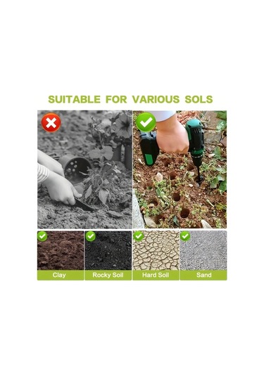 Awesomestore 3/8" Altıgen Bahçe Bitki Burgusu 1.57x8.66 İnç Sert Çelek Ekim Matkap Ucu