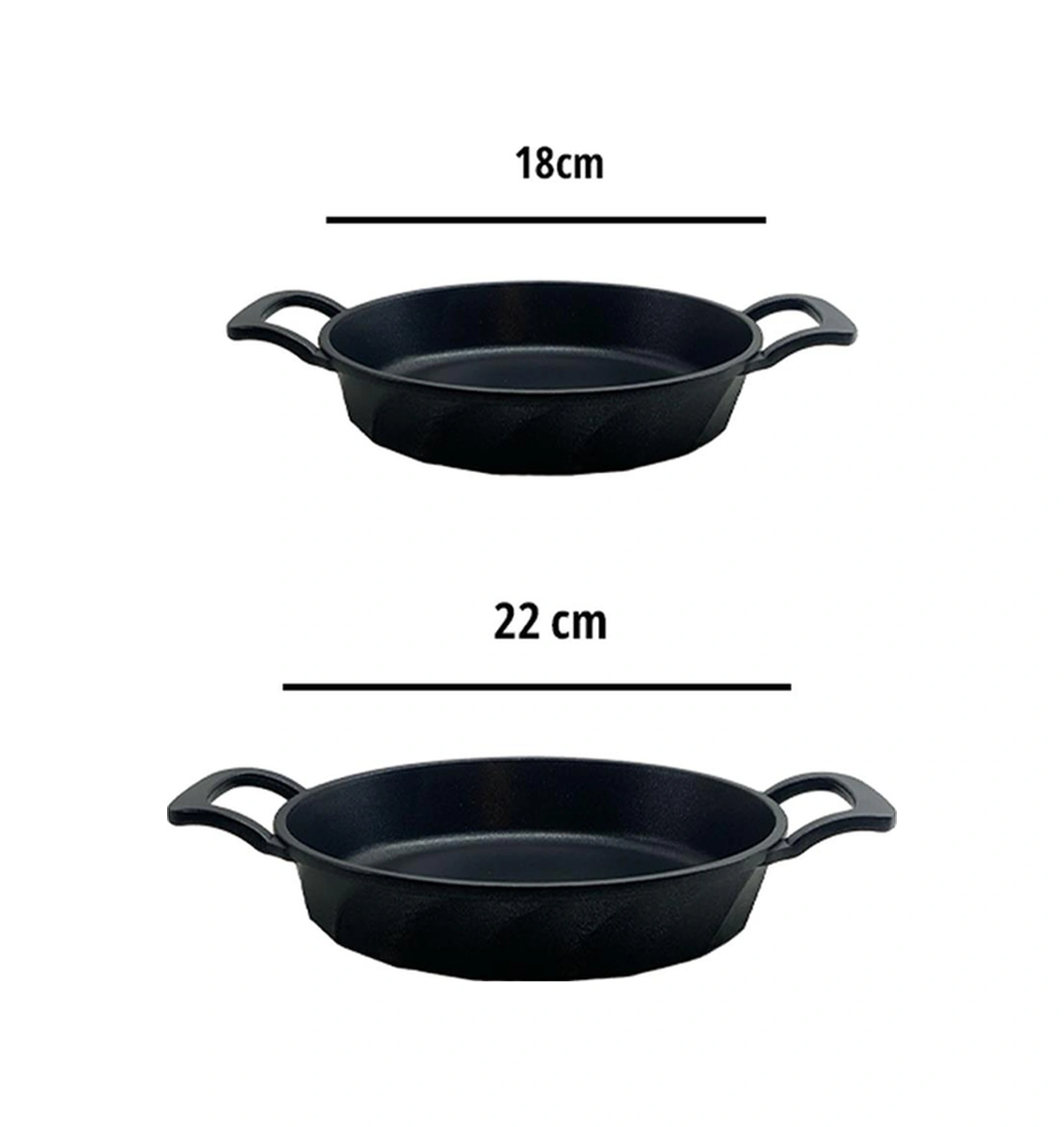 Vento 2 Parça Döküm 18-22 Cm Sahan Seti Siyah