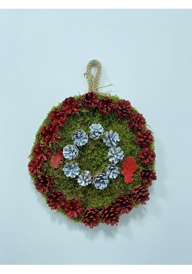 Kırmızı Yuvarlak Duvar Süsü 50x50