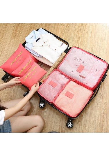 Mufunye Fabrika Satışı Oxford Kumaş 6 Parçalı Seyahat Seti - Takım Elbise Ve İç Çamaşırı Organizasyon Çantası Gri Gri